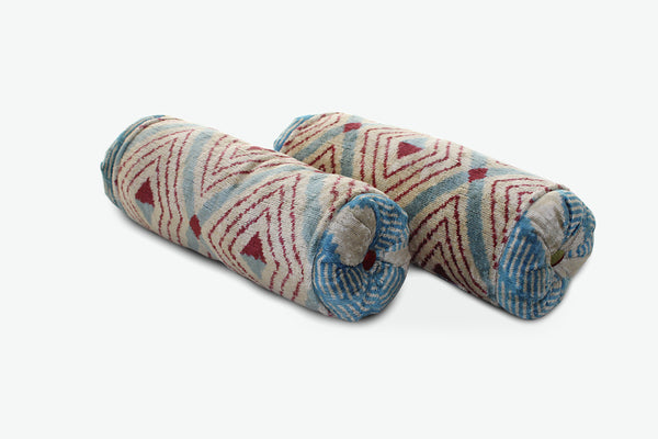 Turquoise Diamond Neckroll Bolster Pillow - Letters From Bosphorus