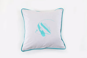 Angelfish Embroidered Pillow - Letters From Bosphorus